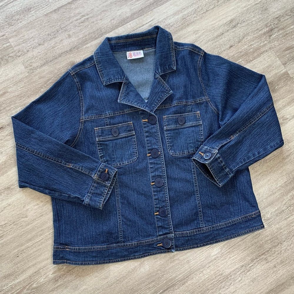 Vintage 90s Bill Blass Denim Shirt Jacket Shacket Size Large